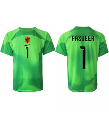 Holandia Remko Pasveer #1 Bramkarskie Koszulka Podstawowych MŚ 2022 Krótki Rękaw